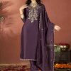 Embroidered Vichitra & Embroidered Dupatta Set