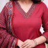 Women Embrodairy  Stright Kurta Set