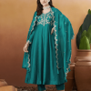 Women’s Embroidered Anarkali and Pant with Dupatta Set