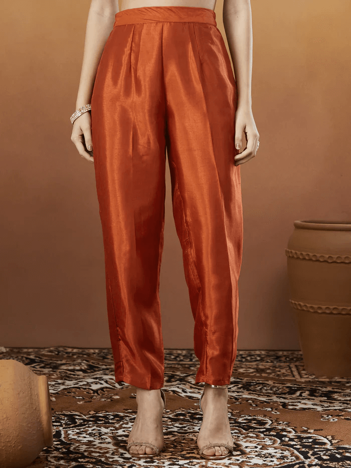 Women’s Embroidered Anarkali and Pant with Dupatta Set