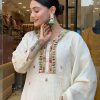 Women Embroidered Chinon Kurta Set