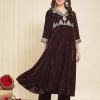 Women Embrodairy Velvet Anarkali Kurta Set With Orgenza duppata