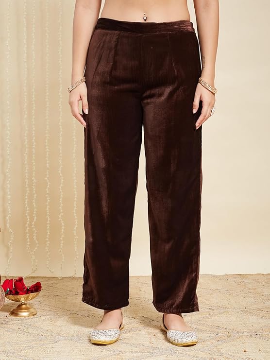 Women Embrodairy Velvet Anarkali Kurta Set With Orgenza duppata