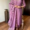 Women Embroidered Chanderi  SILK  kurta set