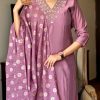 Women Embroidered Chanderi  SILK  kurta set