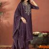Embroidered Vichitra & Embroidered Dupatta Set
