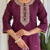 Women Embroidered Rayon kurta set