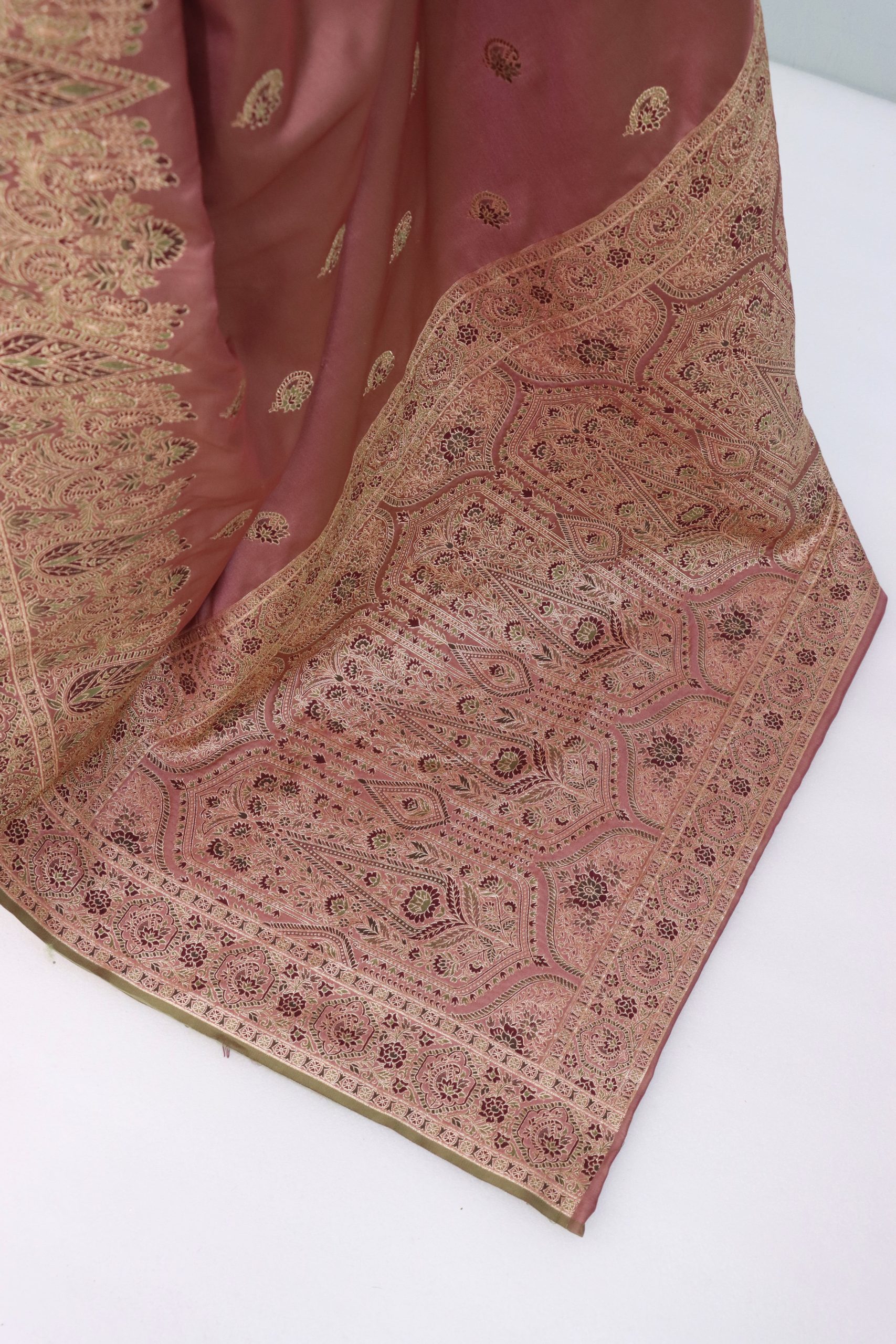 Dusty Rose Banarasi Silk Saree