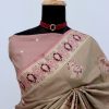 Beige & Blush Pink Banarasi Silk Saree