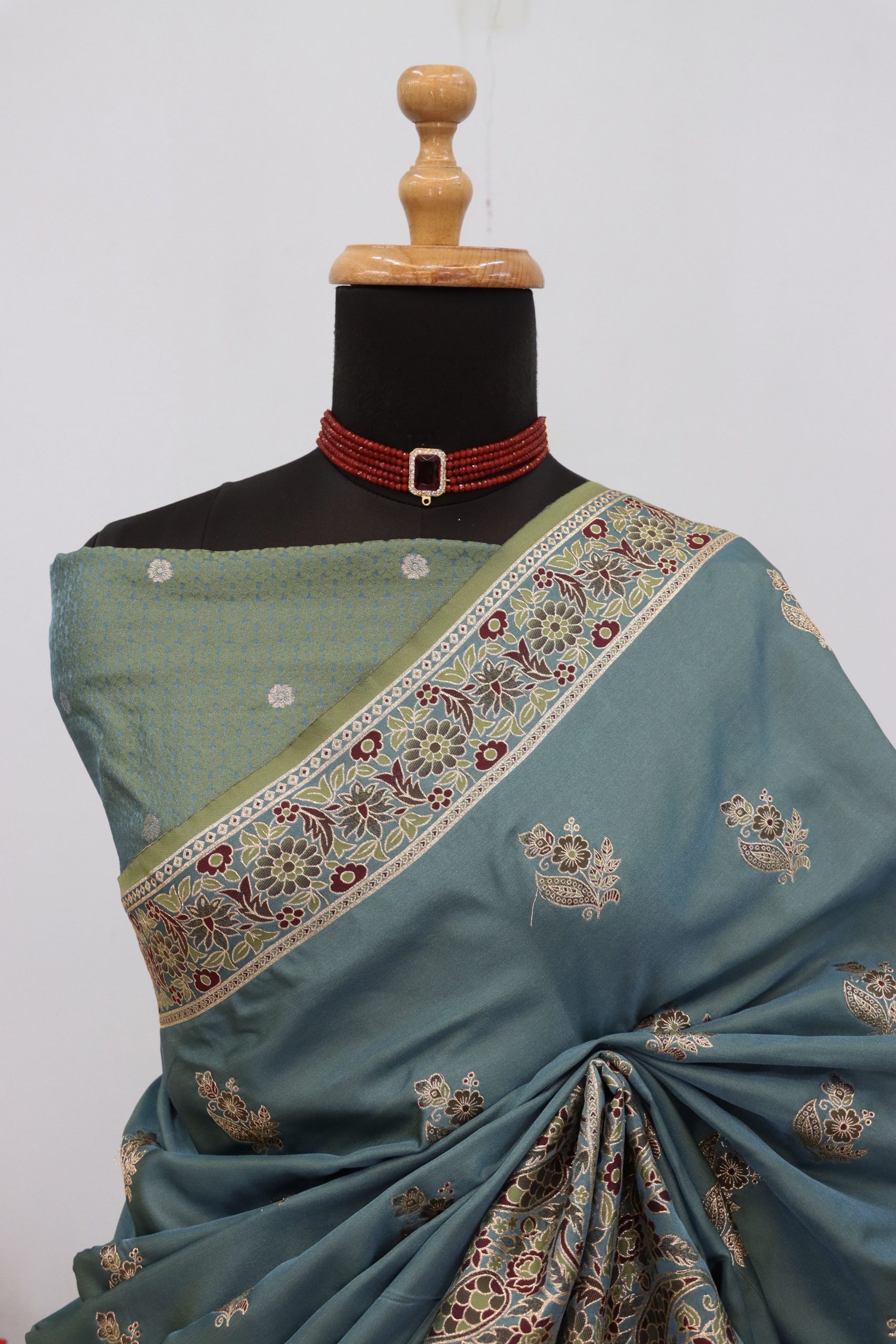 Sea Green Banarasi Silk Saree