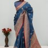 Teal Blue Banarasi Silk Saree