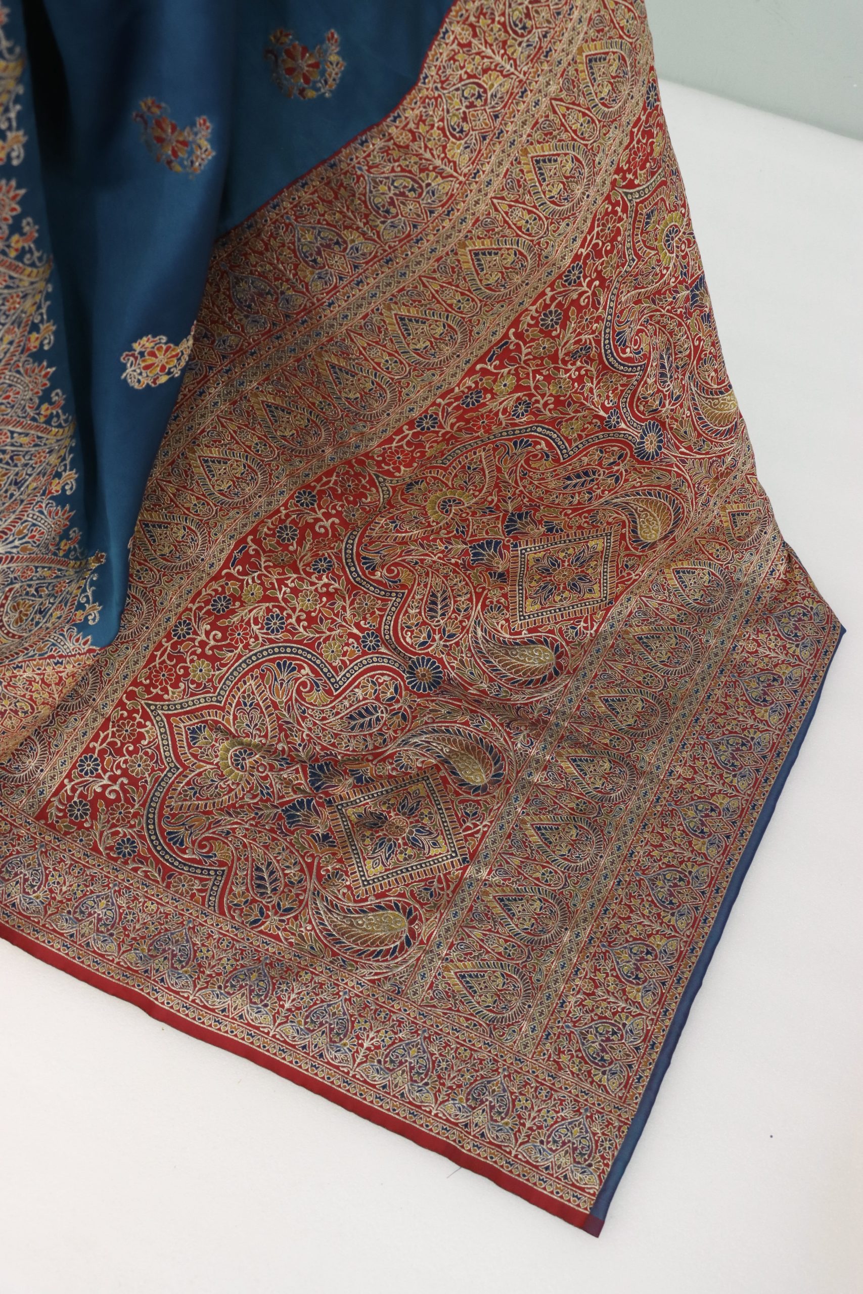 Teal Blue Banarasi Silk Saree