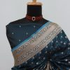 Dark Teal Banarasi Silk Saree
