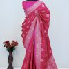 Pink Banarasi Silk Saree