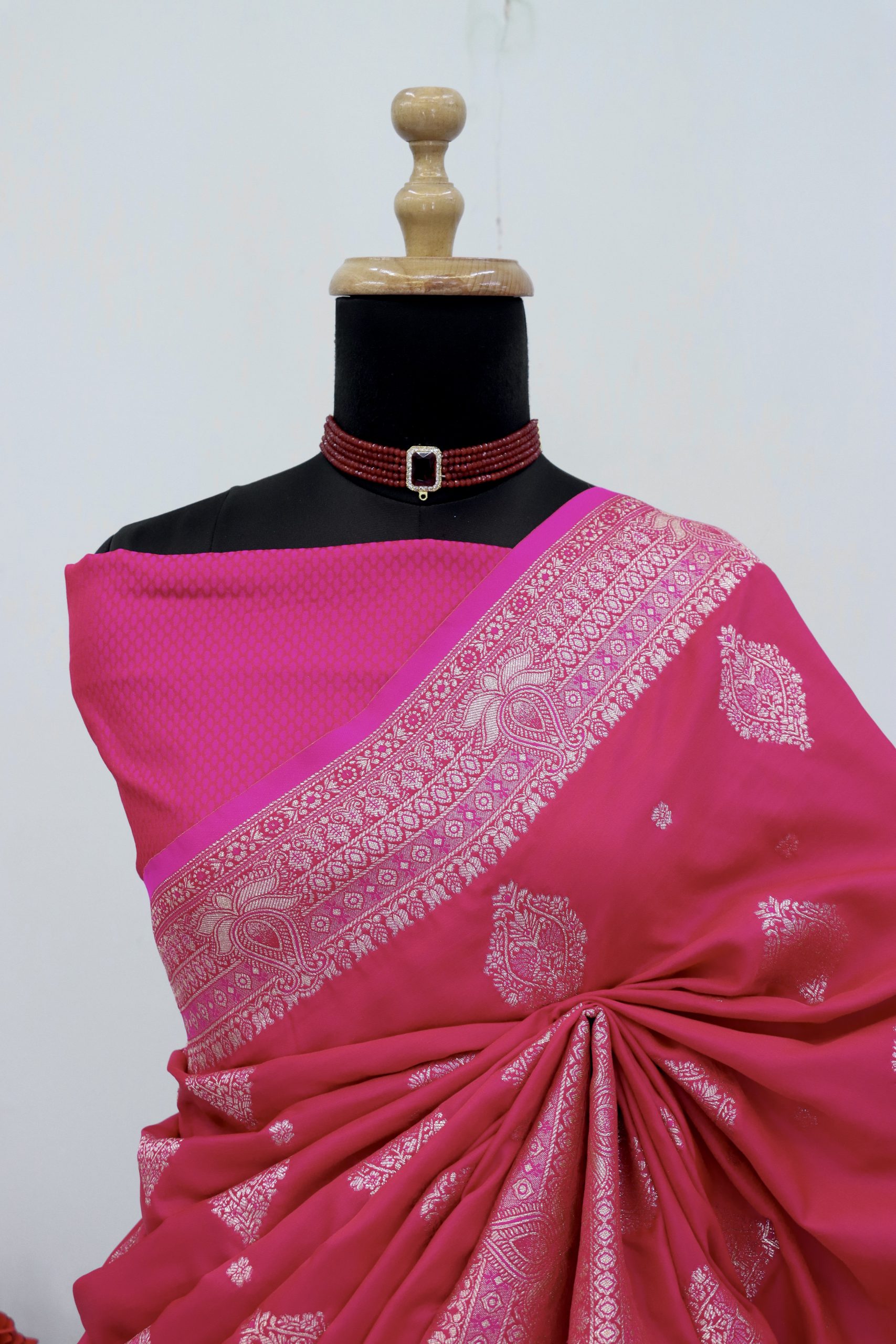 Pink Banarasi Silk Saree