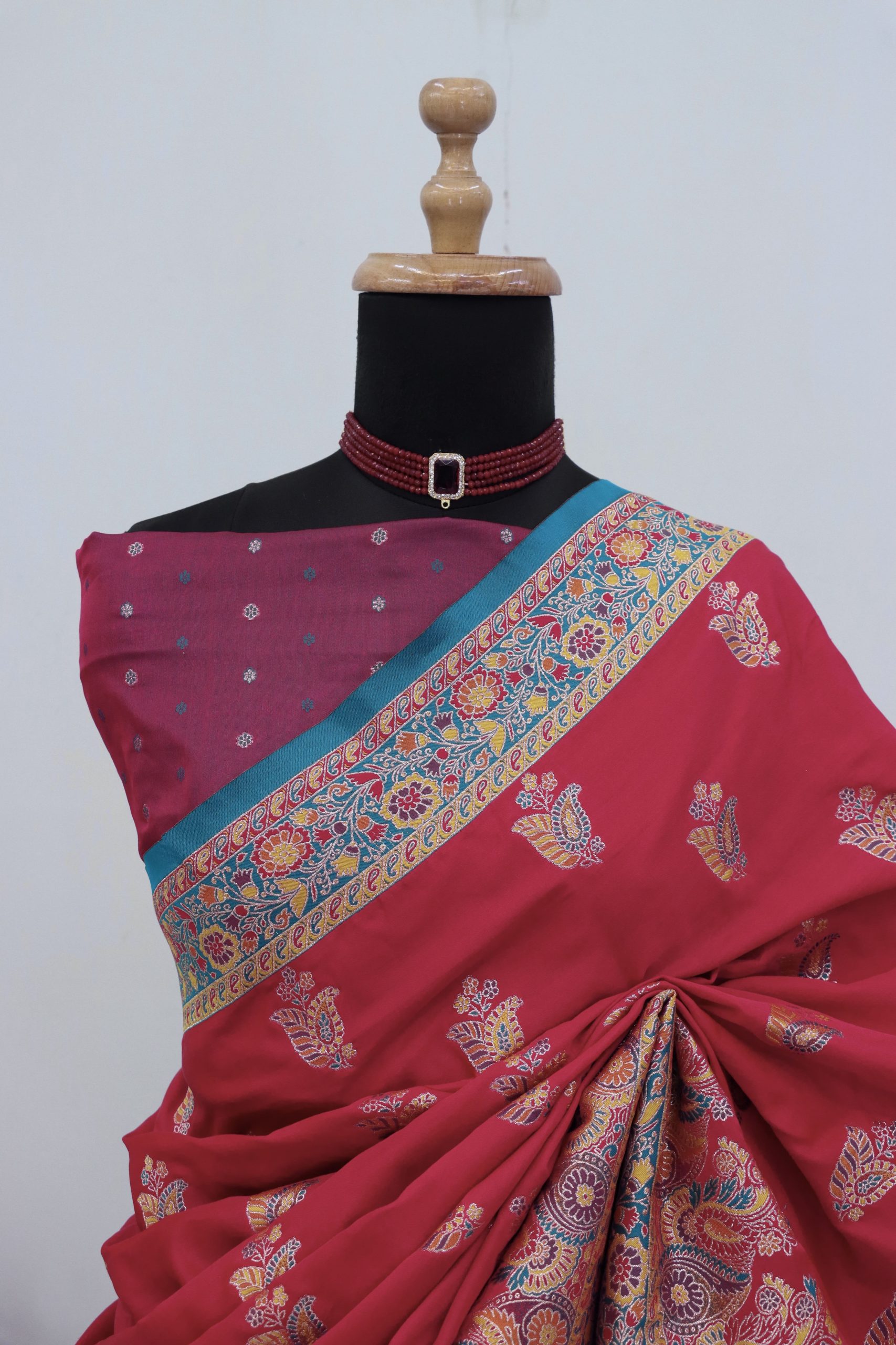 Maroon Banarasi Silk Saree