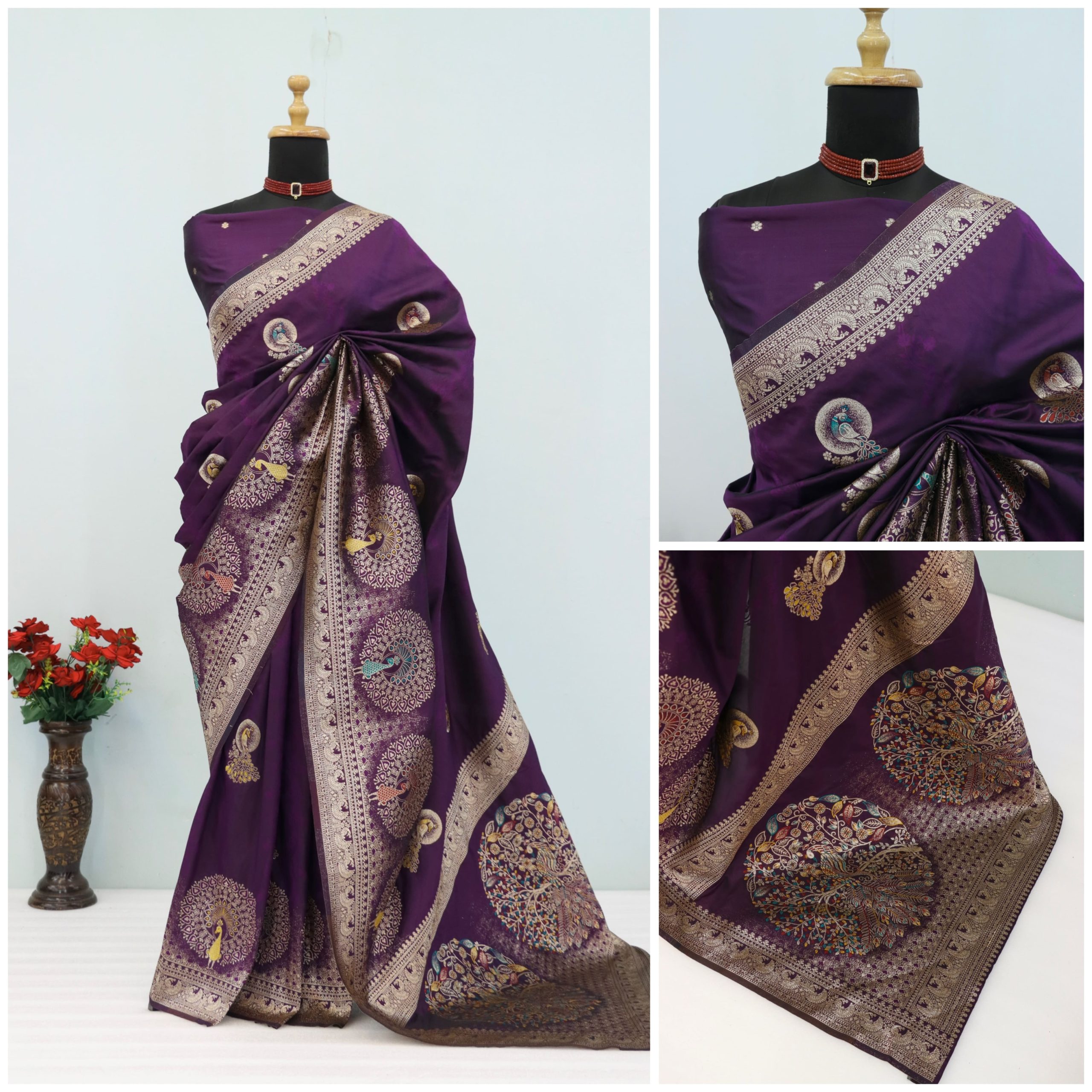 Royal Purple Banarasi Silk Saree