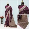 Wine Purple Banarasi Silk Saree