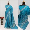 Teal Blue Banarasi Silk Saree