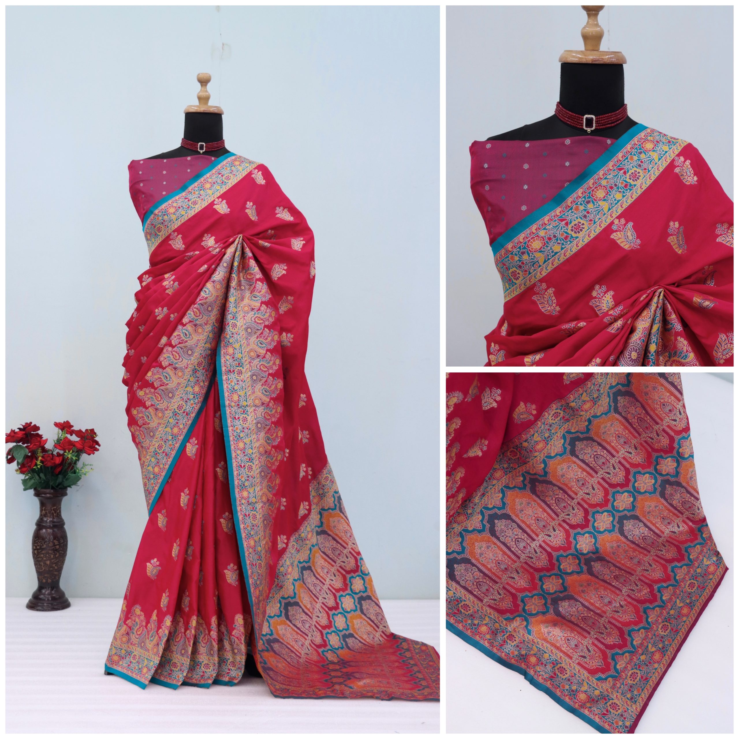 Maroon Banarasi Silk Saree