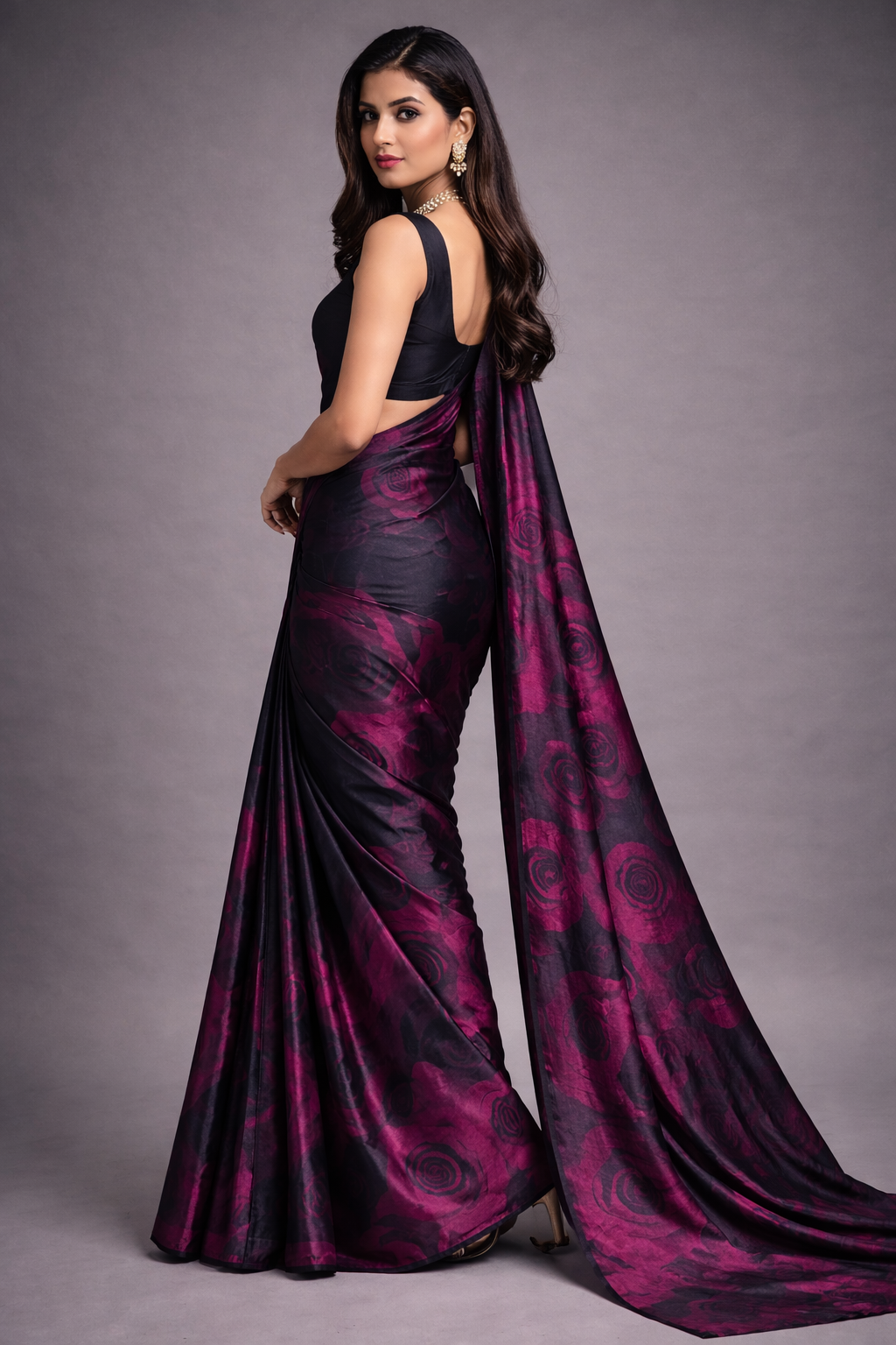 Elegant Floral Printed Saree Premium Party Wear