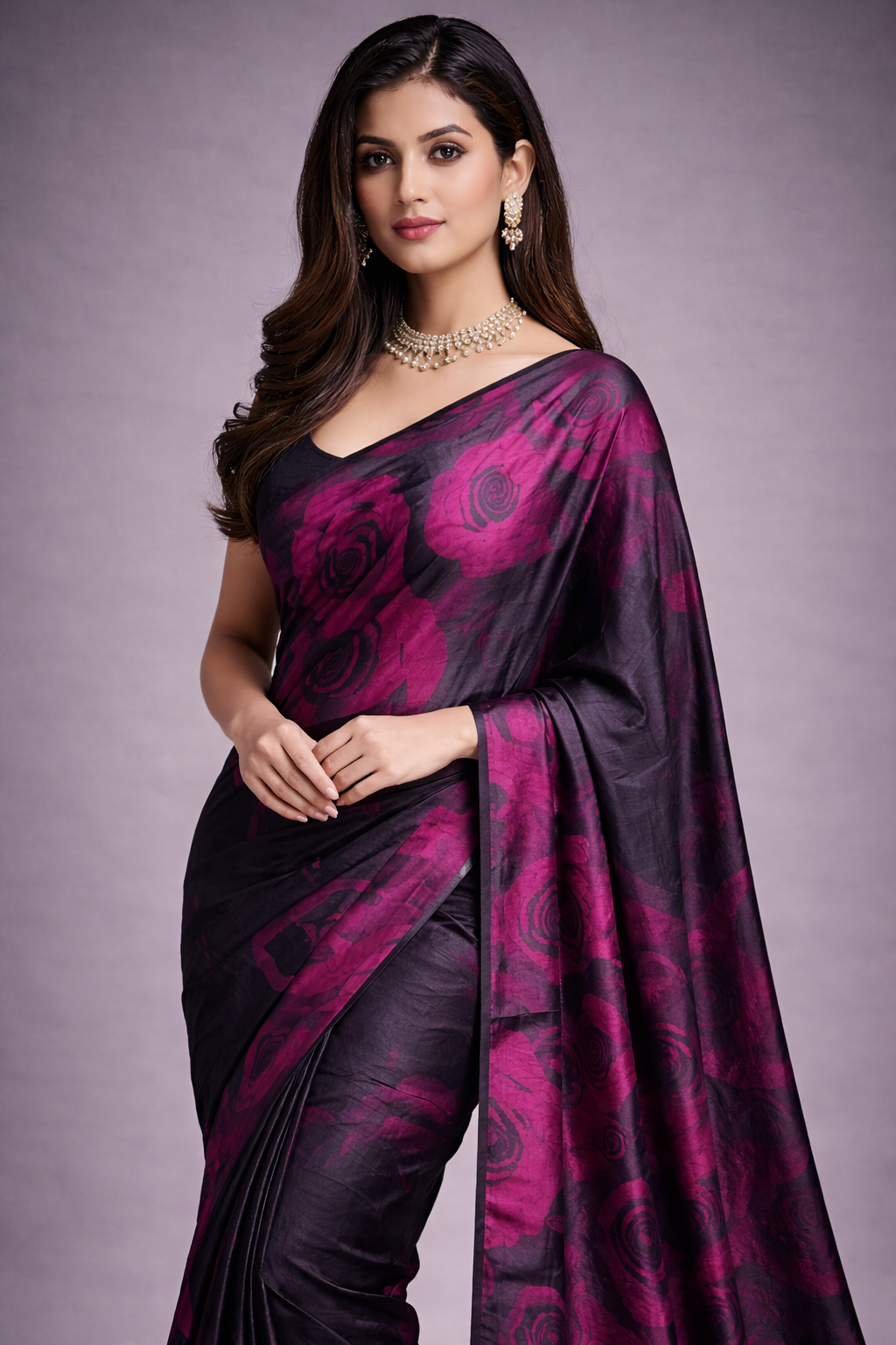 Elegant Floral Printed Saree Premium Party Wear
