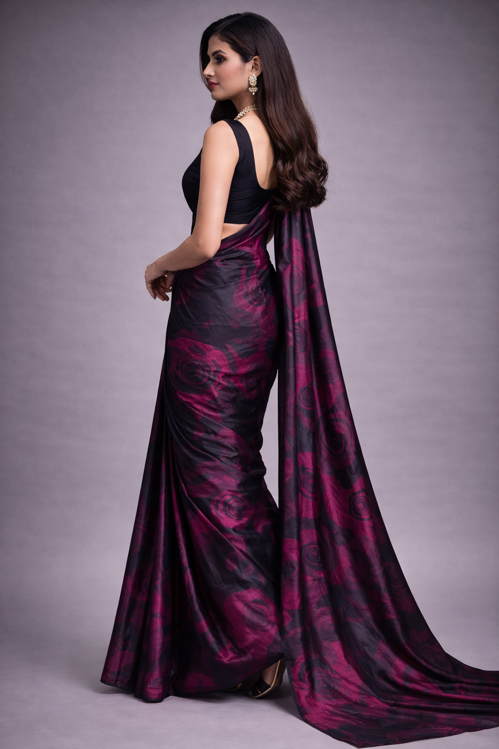 Elegant Floral Printed Saree Premium Party Wear