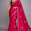 Luxury  Rani Party Wear Saree with Stone Work Details