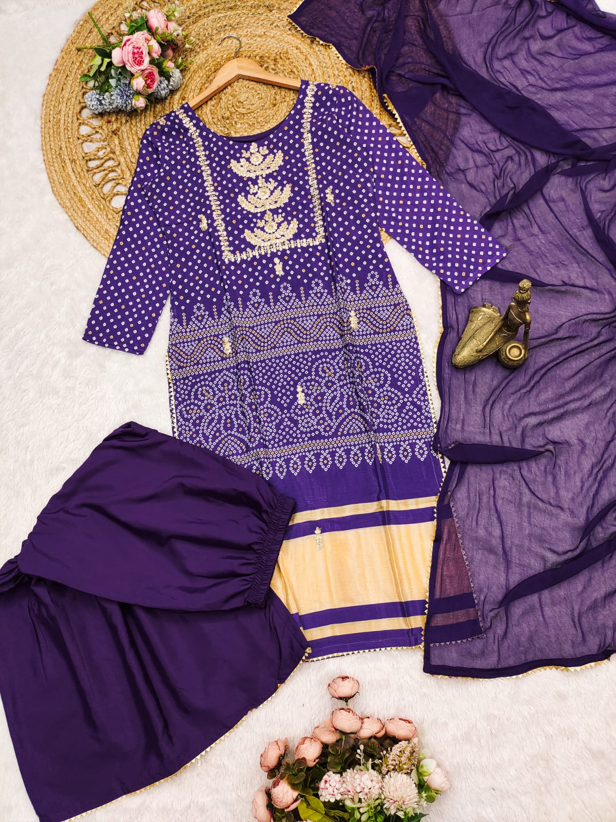 Chinon Kurta Set in a rich purple