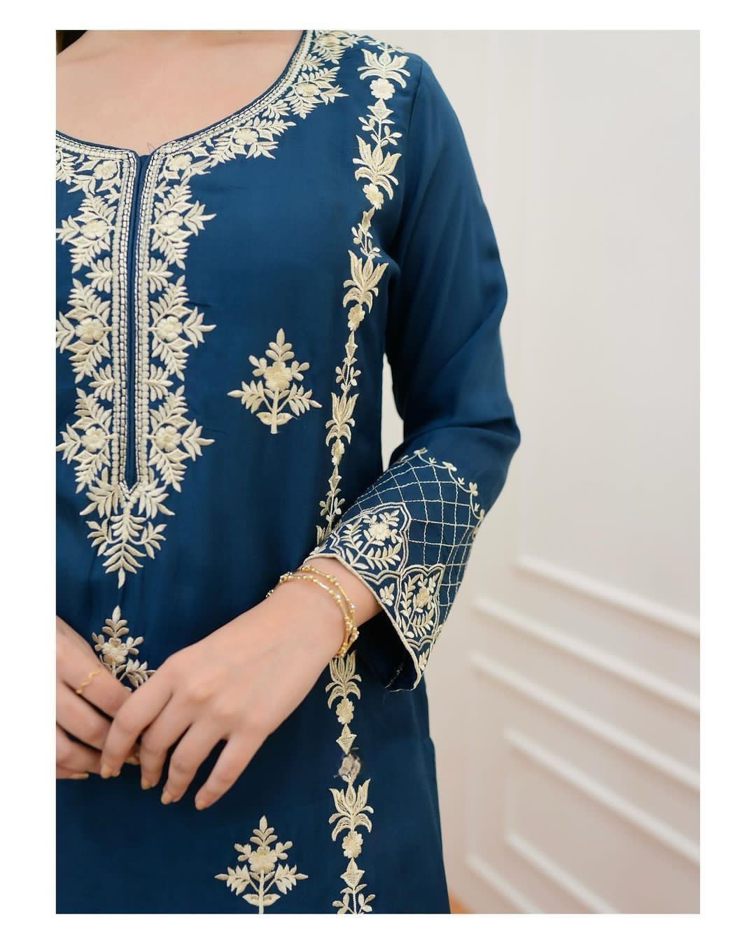 Top plazo and work Embroidery Dupatta