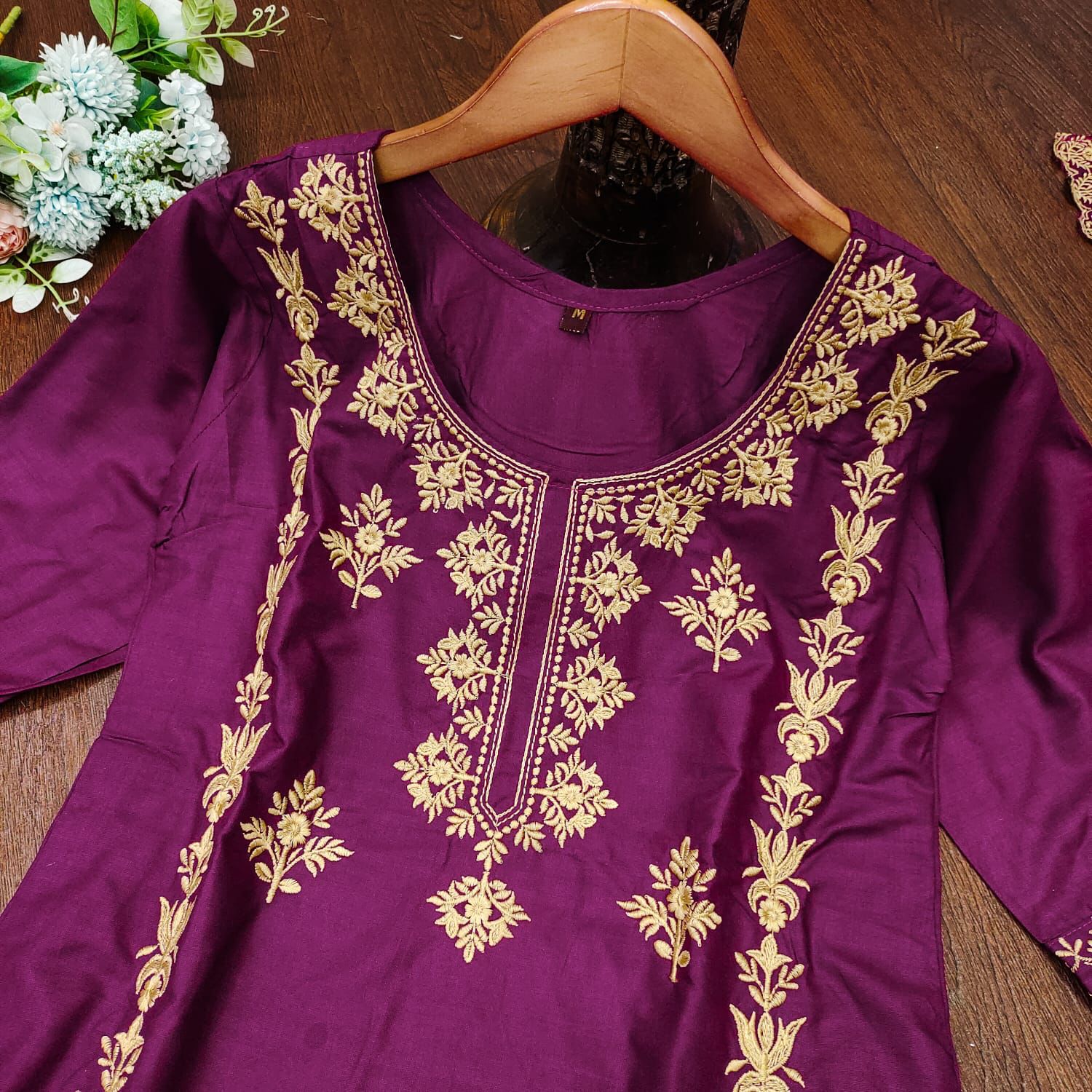 Top plazo and  Work Embroidery Dupatta