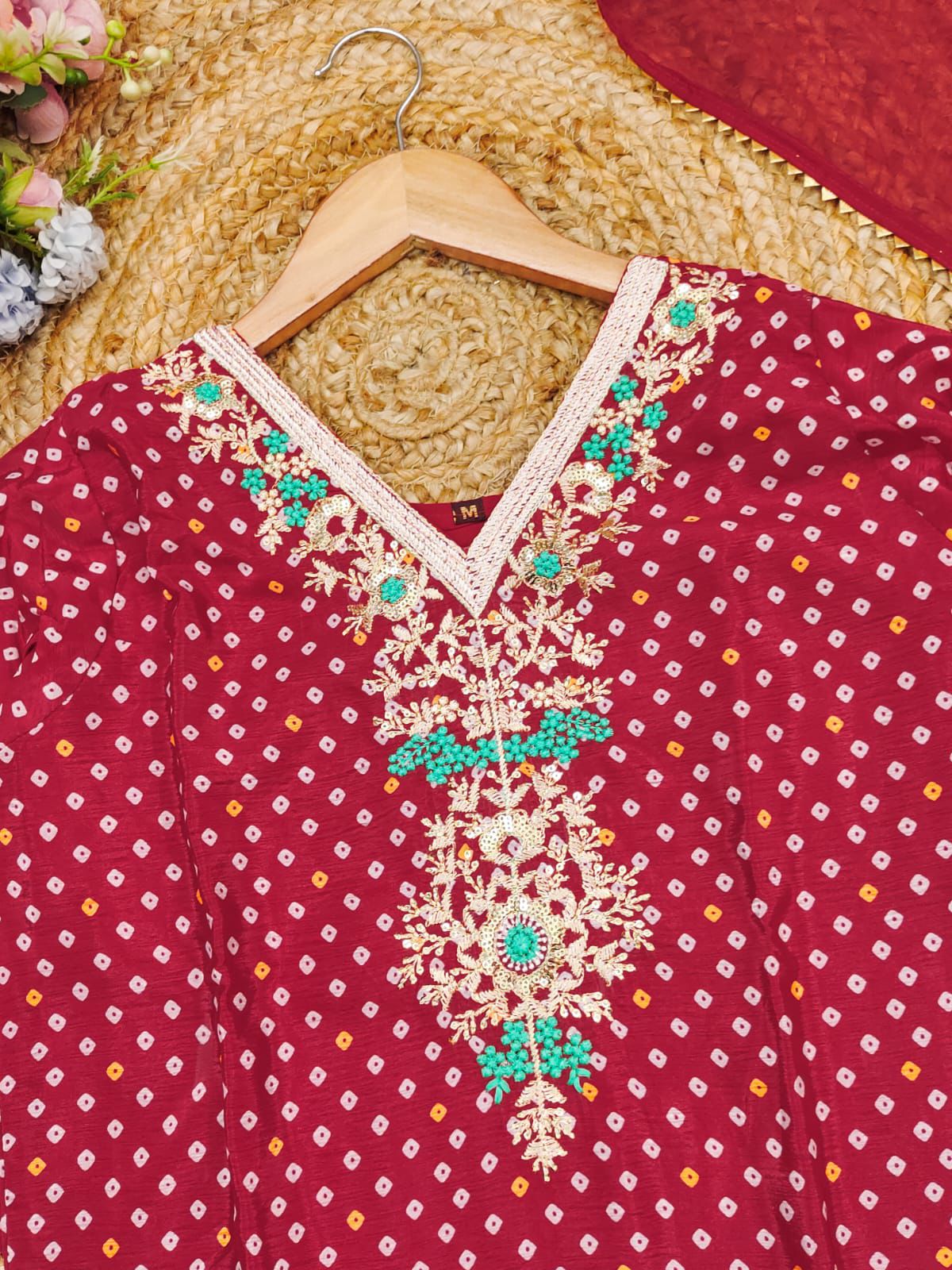 beautiful rani pink Kurata Set