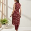 Maroon Digital Prints Kurta Set