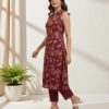 Maroon Digital Prints Kurta Set