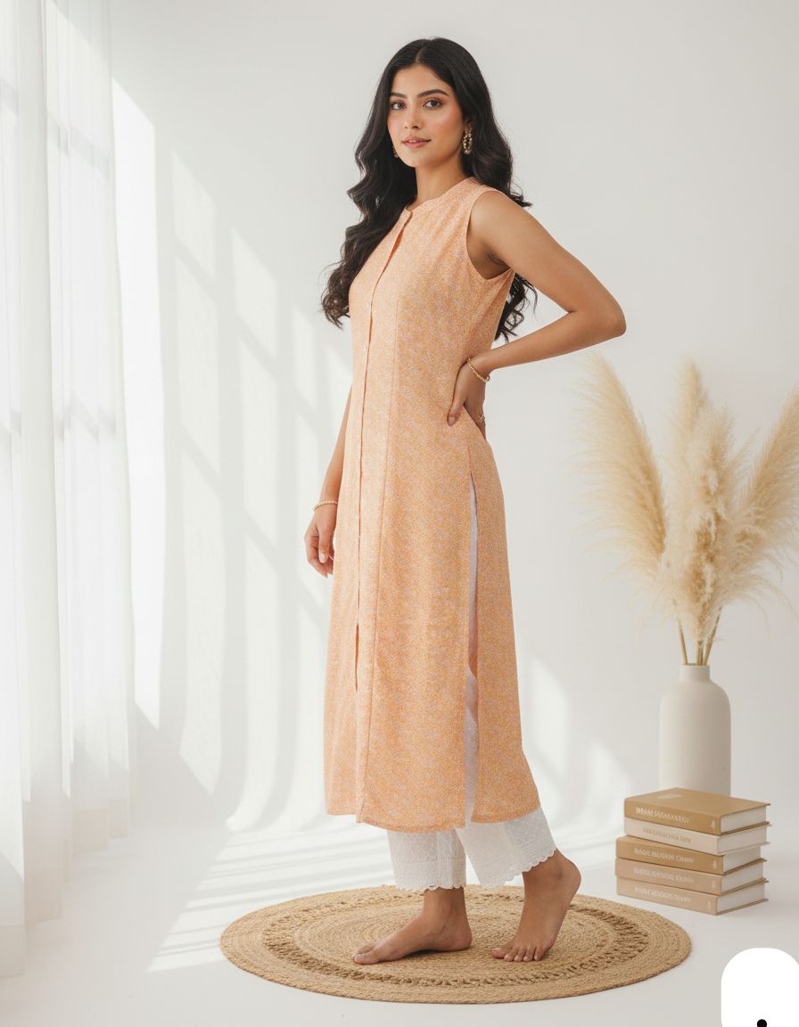 Maroon Digital Prints Kurta Set