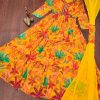 Multicoloured Anarkali with mirror  work