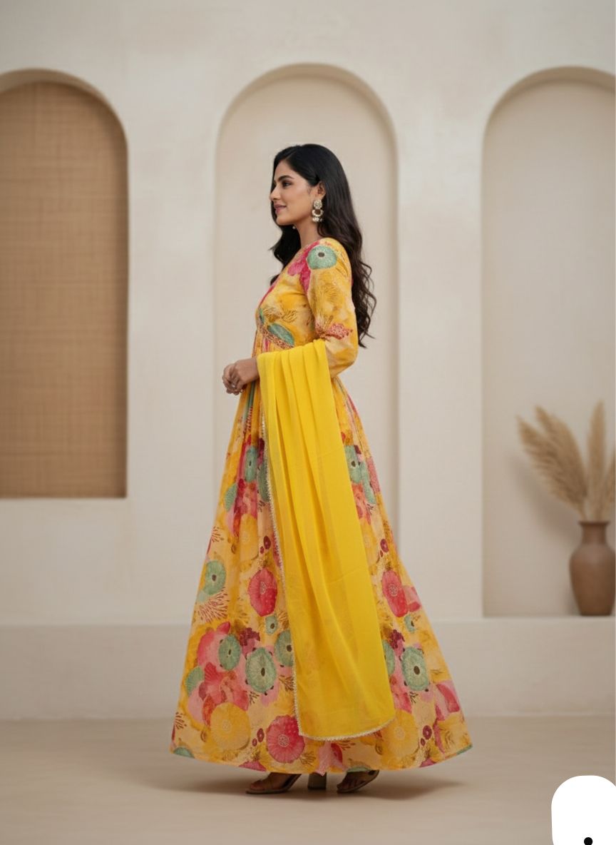 Alia cut kurtis dupatta