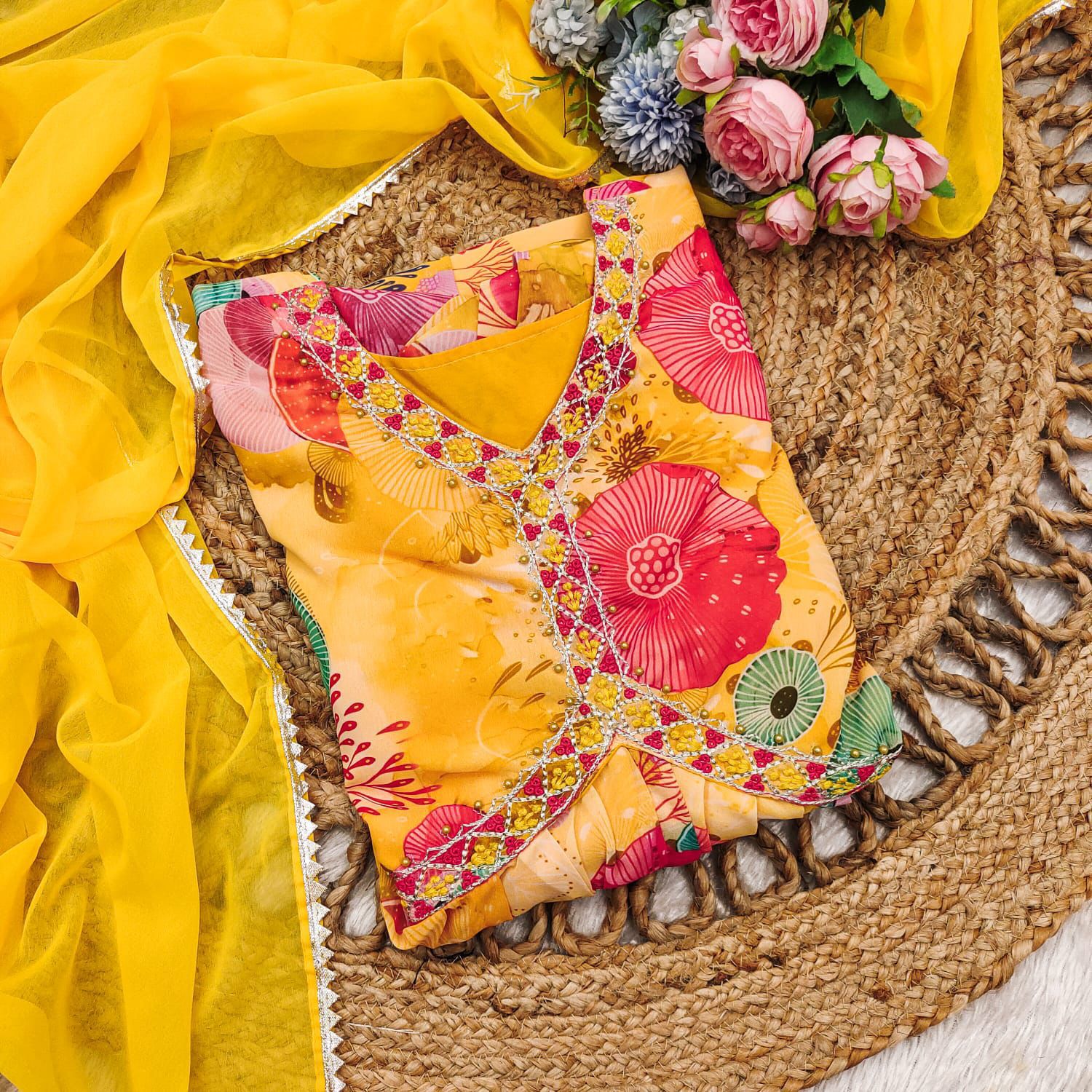 Alia cut kurtis dupatta