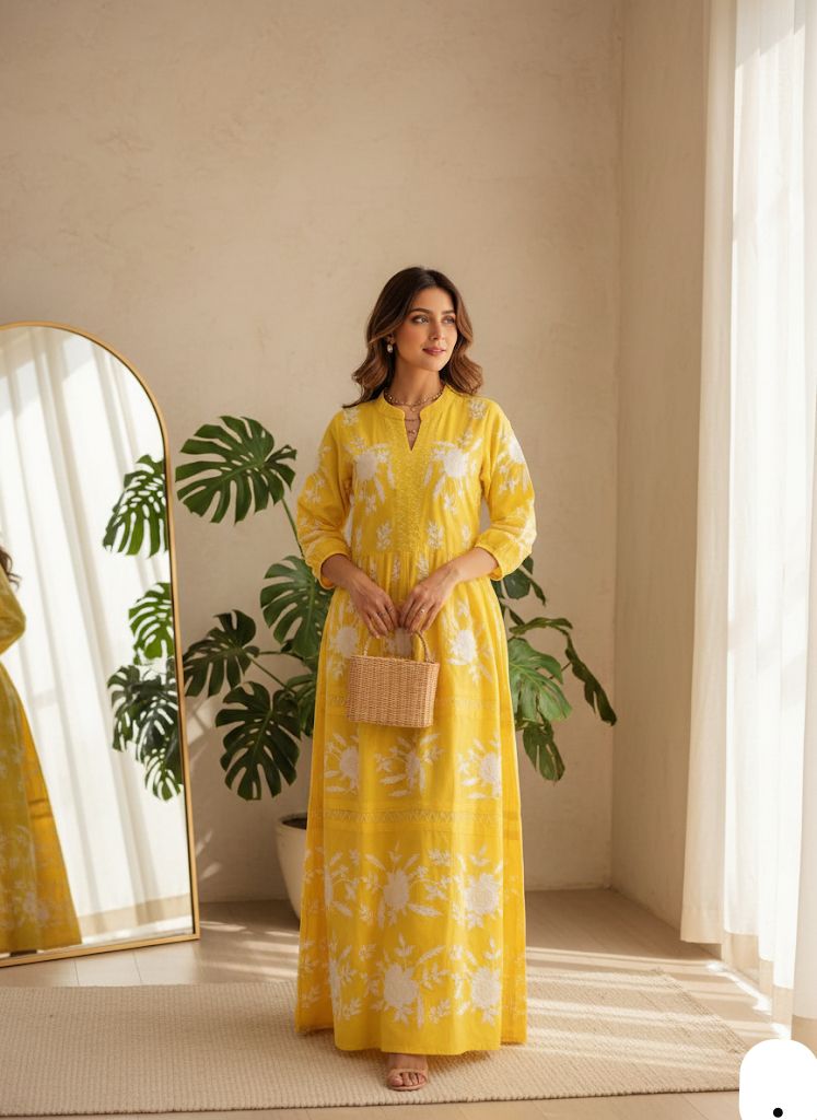 beautiful Long embroidery  gown