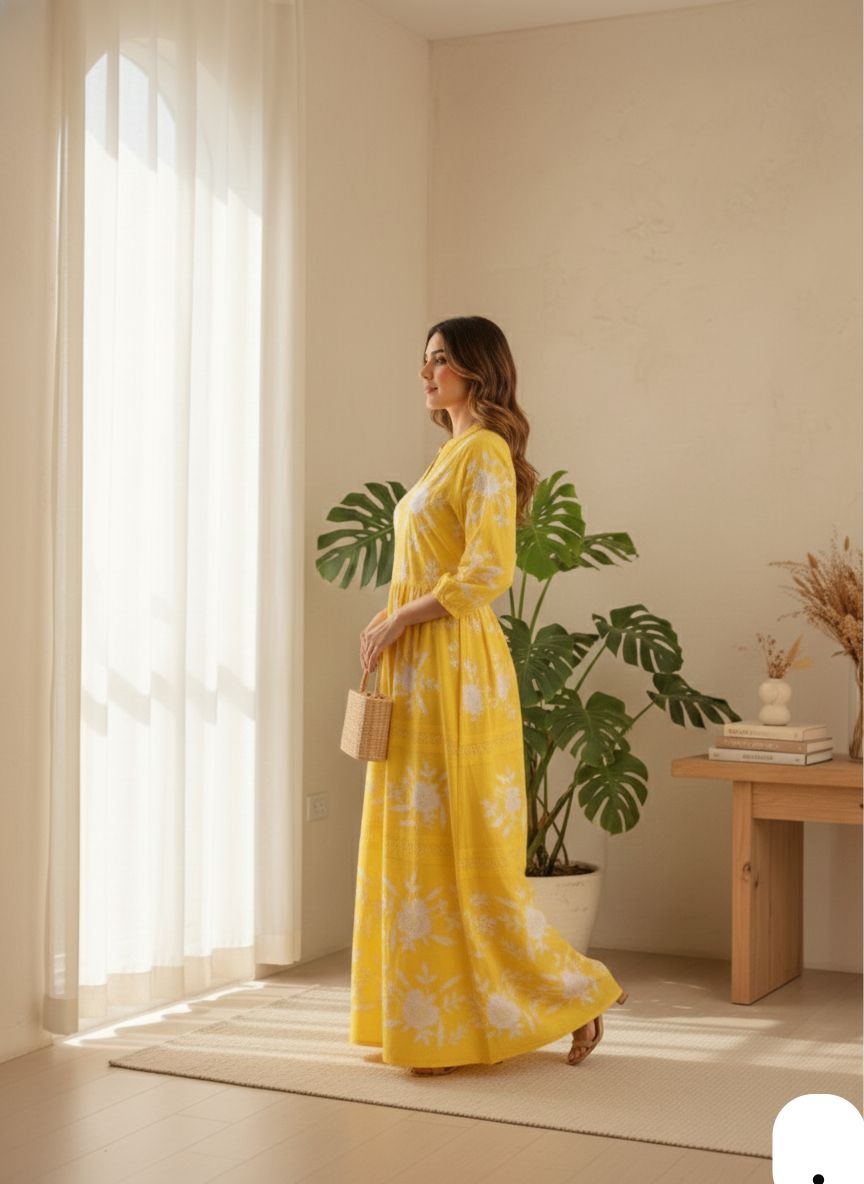 beautiful Long embroidery  gown