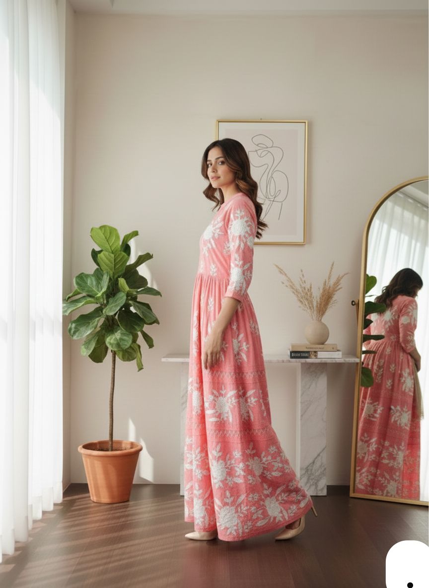 Beautiful Long embroidery gown
