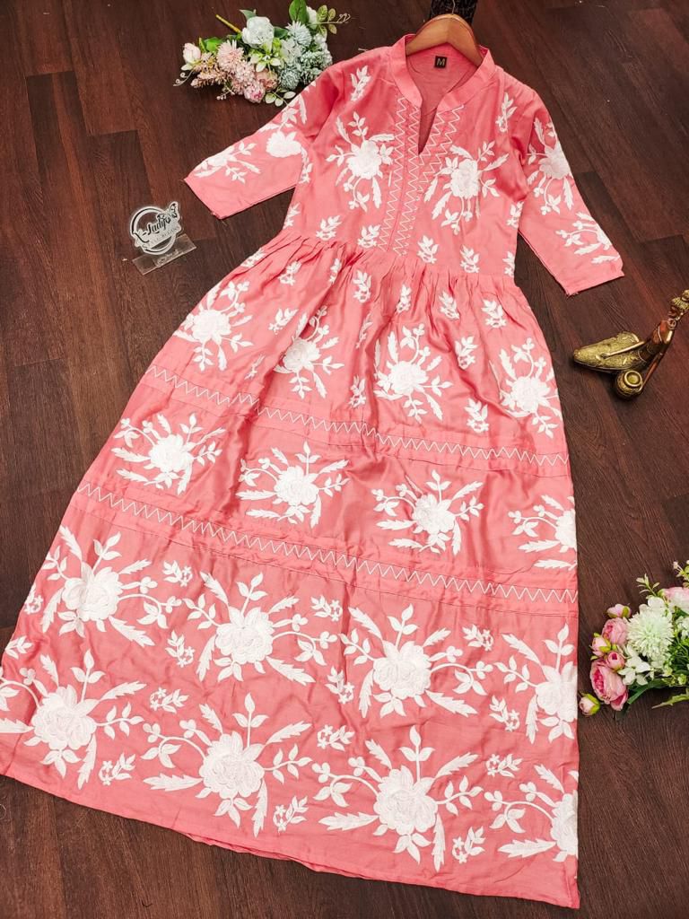 Beautiful Long embroidery gown