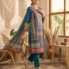 Multicoloured  print with  work and Dupatta