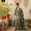 Green Anarkali Stitchied Suit Set