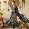Black Anarkali Stitchied Suit Set