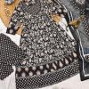 Black Anarkali Stitchied Suit Set