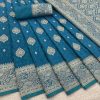 Teal Blue Banarasi Silk Saree