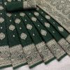 Bottle Green Banarasi Silk Saree