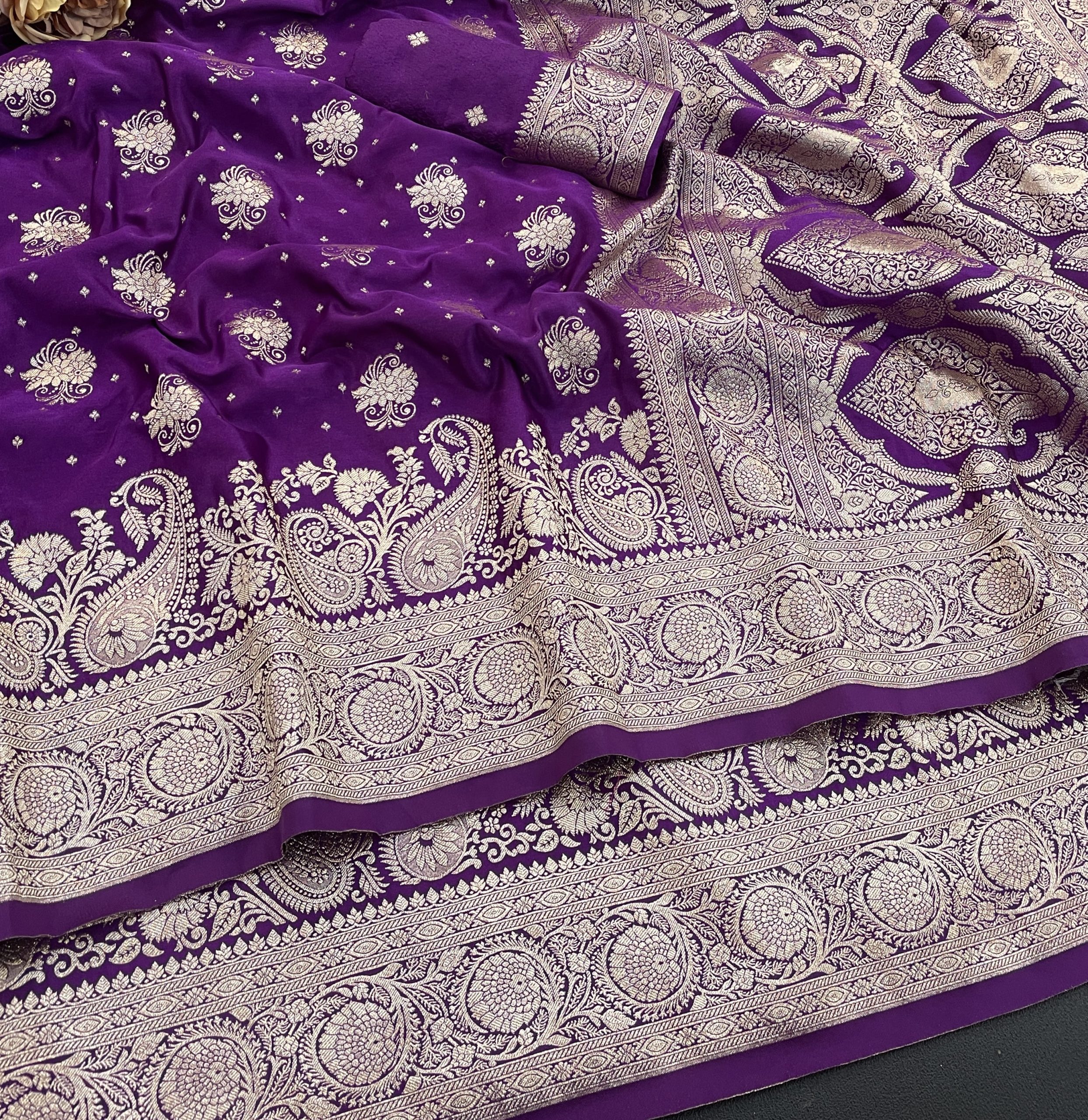 Bottle Green Banarasi Silk Saree