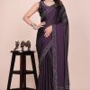 Dark blue dream girl stonework satin saree